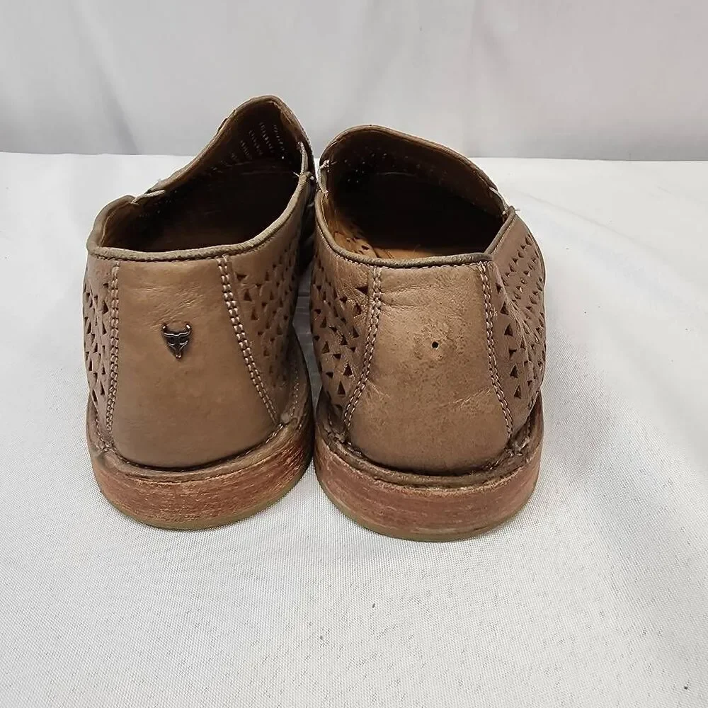 Trask Ali Perforated Loafer Gold Metallic Suede Women's 10 Comfort